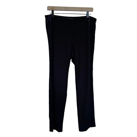 Eileen Fisher Stretch Crepe Slim Ankle Pant in Black Size Large - Picture 4 of 12